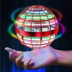 Red LED Hovering Sphere Toy Drone for Kids - Interactive Light-Up Play